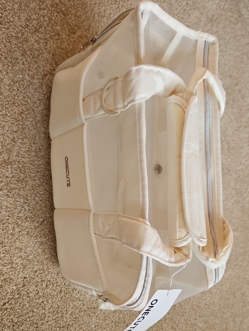 ONE CUTE NWT Cream Small Pet Carrier Bag